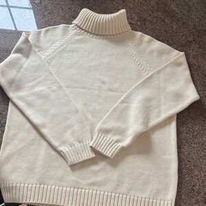 Lands' End Cream Knit Turtleneck